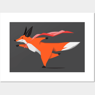 Red Fox running, Superhero Posters and Art